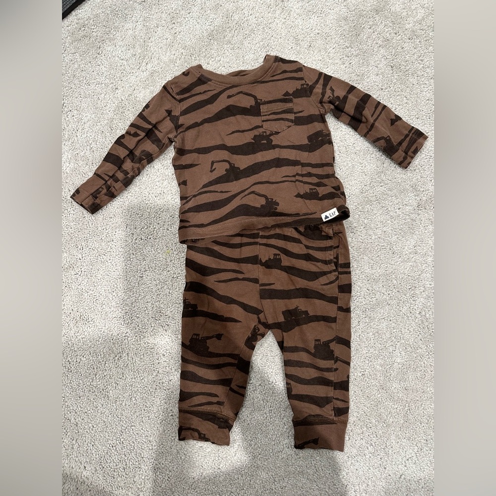 babyGap Digger top/bottom set - brown